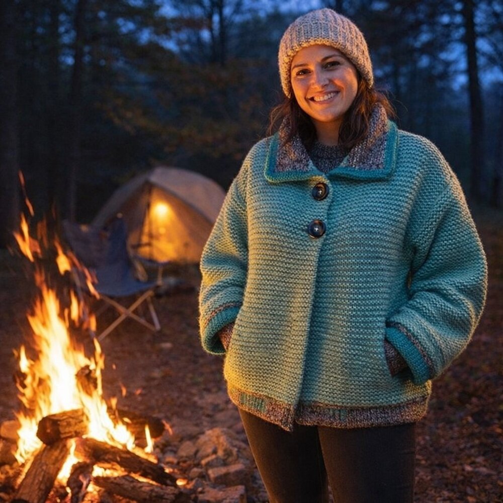 Hand Crafted Chunky Knit Cardigan Sweater Fall Winter Casual Woman Sweater Bulky